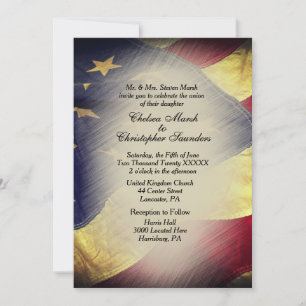 Invitación a la boda de la bandera norteamericana 