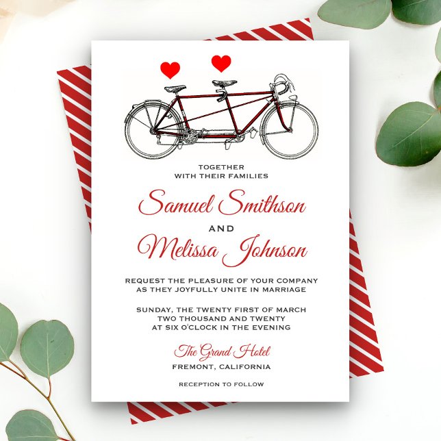 Invitación a la boda de la Bicicleta de Tándem Cut (Subido por el creador)