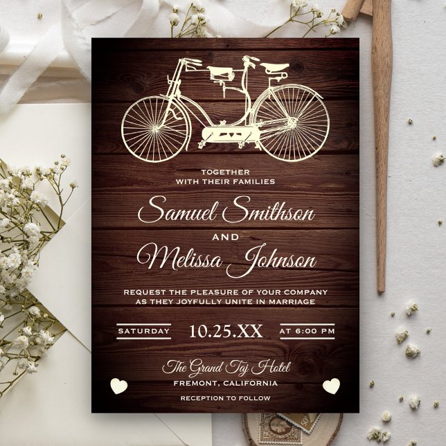 Invitación a la boda de la Bicicleta de Tándem Rús (Subido por el creador)