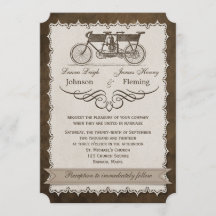 Invitación a la boda de la Bicicleta Tándem del si