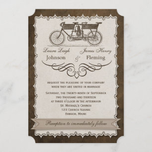 Invitación a la boda de la Bicicleta Tándem del si