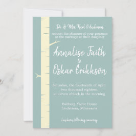 Invitación a la boda de la boda azul Eggshell simp