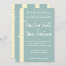 Invitación a la boda de la boda azul Eggshell simp