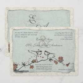 Invitación a la boda de la Boda de Aves de Cinnamo