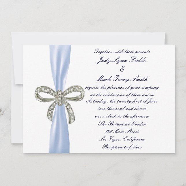 Invitación a la boda de la Boda de Diamantes Azule (Anverso)