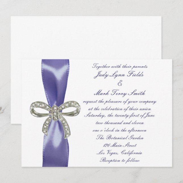 Invitación a la boda de la boda de la Boda de Diam (Anverso / Reverso)