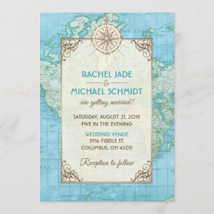 Invitación a la boda de la boda de la boda del map