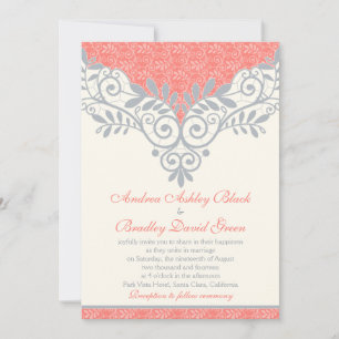 Invitación a la boda de la boda de la encía gris d
