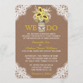 Invitación a la boda de la boda de la flor de sol 