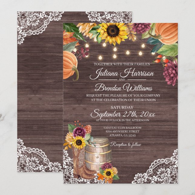 Invitación a la boda de la Boda de la Madera del G (Anverso / Reverso)