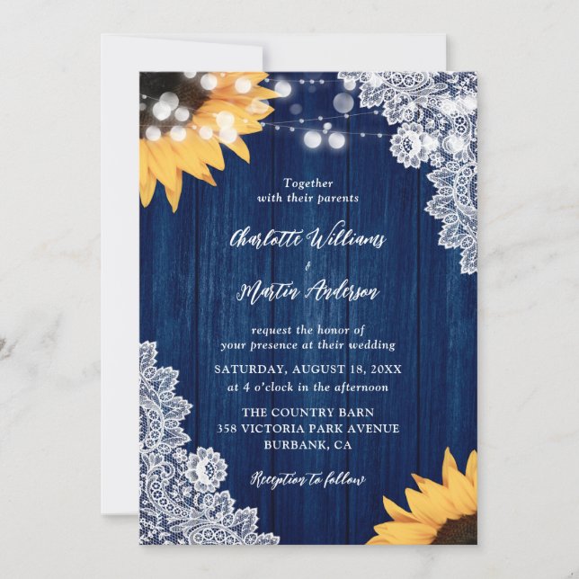 Invitación a la boda de la boda de la Marina del S (Anverso)