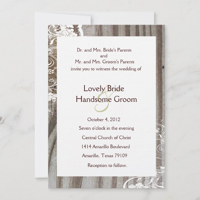 Invitación a la boda de la boda de la marisma Shab (Anverso)