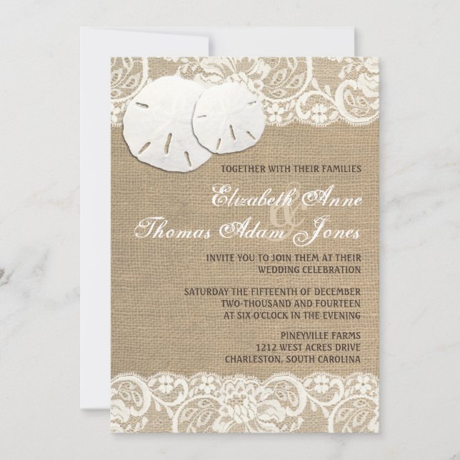 Invitación a la boda de la boda de la novia en Bur (Anverso)