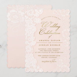 Invitación a la boda de la boda de la pareja flora