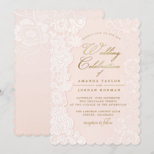 Invitación a la boda de la boda de la pareja flora