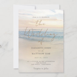 Invitación a la boda de la boda de la playa de Sun
