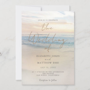 Invitación a la boda de la boda de la playa de Sun