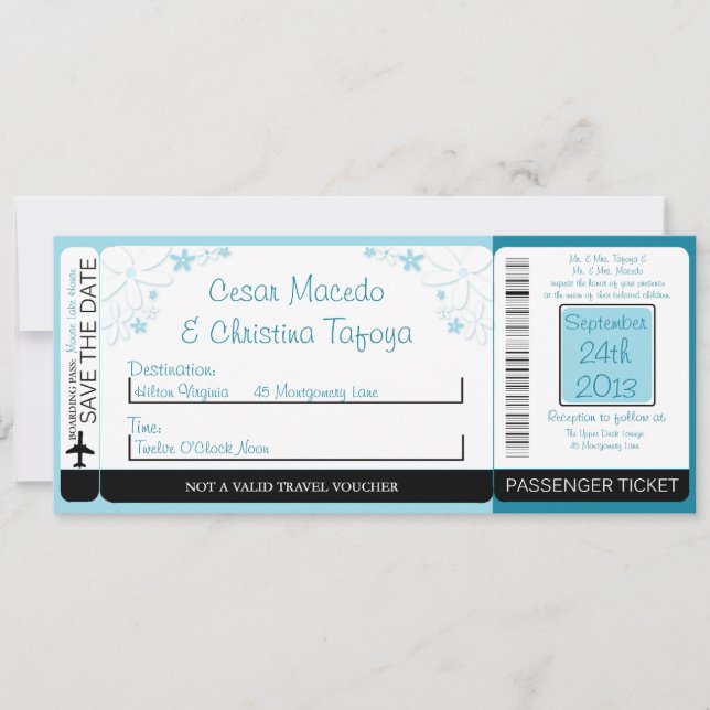 Invitación a la boda de la boda de la tarjeta de e (Anverso)