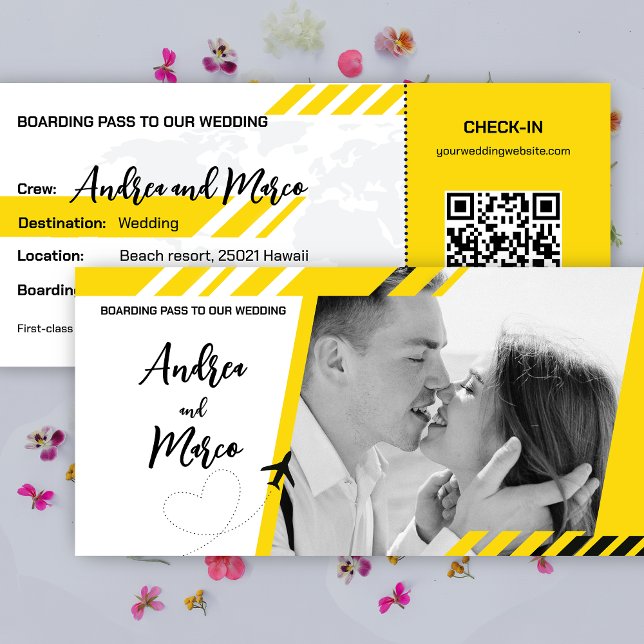 Invitación a la boda de la boda de la tarjeta de e (wedding boarding pass invitaion)
