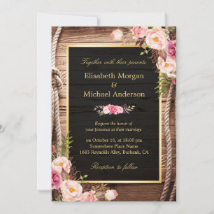 Invitación a la boda de la Boda de Madera de Campo