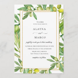 Invitación a la boda de la Boda de Oro de Toscana