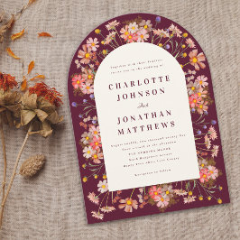 Invitación a la boda de la boda del arco floral de
