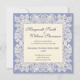 Invitación a la boda de la boda del encaje floral