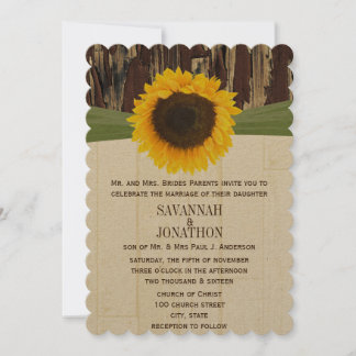 Invitación a la boda de la boda del girasol de la