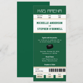 Invitación a la boda de la boda del hockey verde f