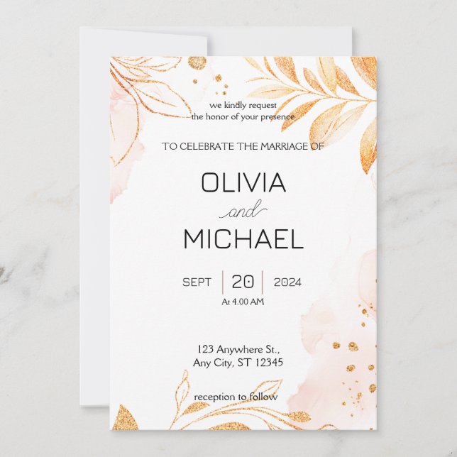 Invitación a la boda de la boda del otoño de la Rú (Anverso)