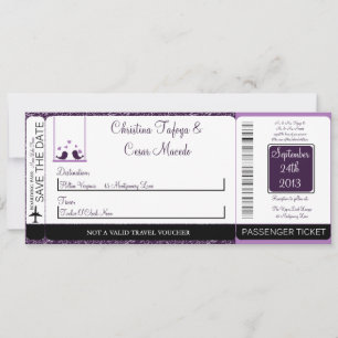 Invitación a la boda de la boda del Pase de Bird S