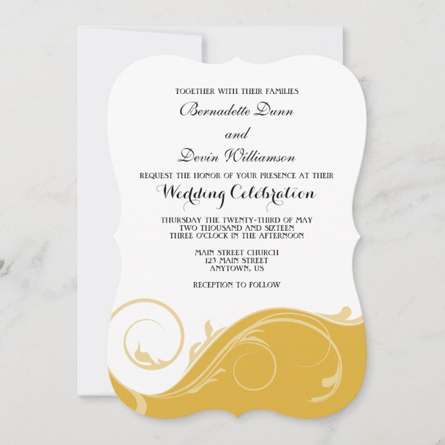 Invitación a la boda de la boda del soporte de Swi (Anverso)