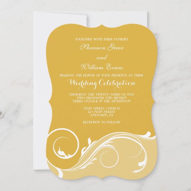 Invitación a la boda de la boda del soporte de Swi (Anverso)