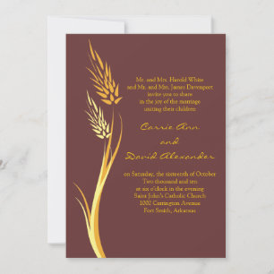 Invitación a la boda de la boda del trigo otoñal a