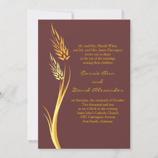 Invitación a la boda de la boda del trigo otoñal a