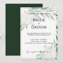Invitación a la boda de la Boda Floral de Borde Or