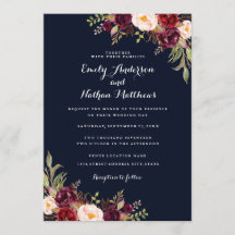 Invitación a la boda de la boda floral de la Marin