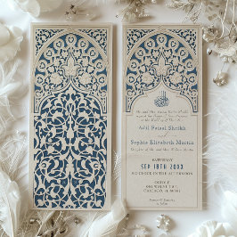 Invitación a la boda de la boda islámica azul de l