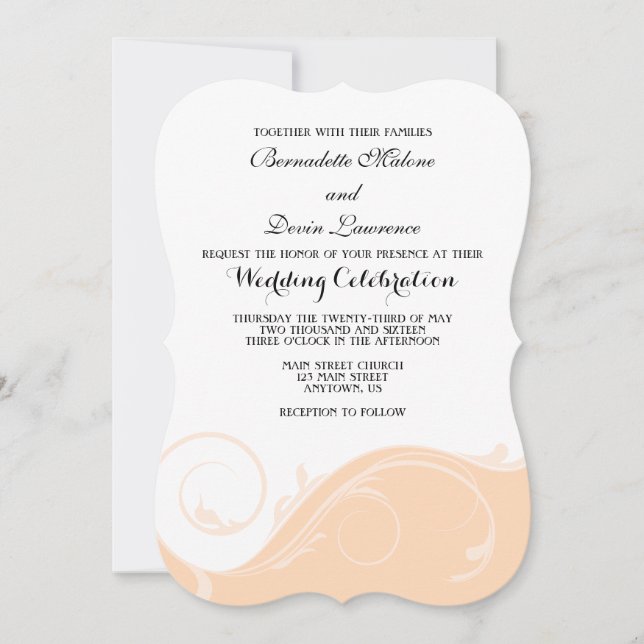 Invitación a la boda de la bota de barniz floral P (Anverso)