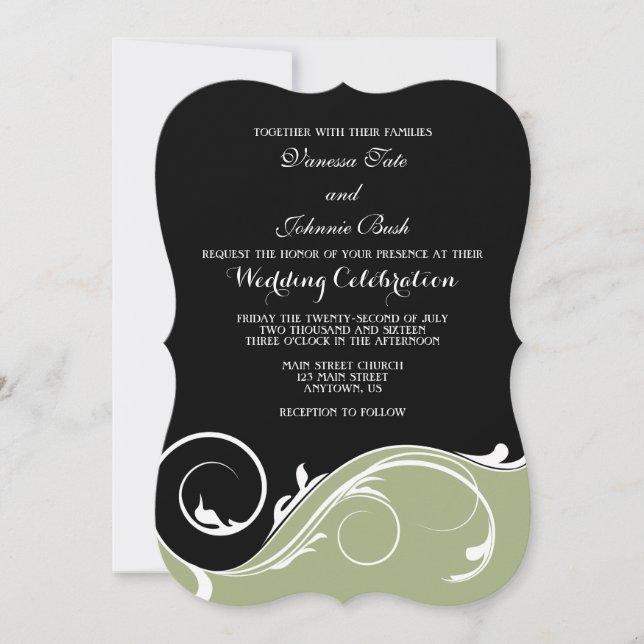 Invitación a la boda de la bota de nata de nata de (Anverso)