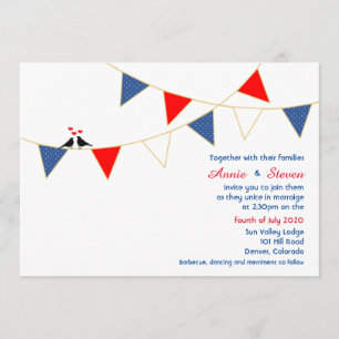 Invitación a la boda de la Bunting Wedding de los 