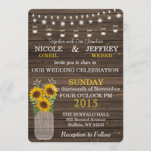 Invitación a la boda de la cadena de girasol