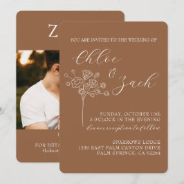 Invitación a la boda de la caída de chocolate marr