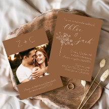Invitación a la boda de la caída de chocolate marr
