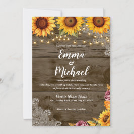 Invitación a la boda de la caída de la flor de gir