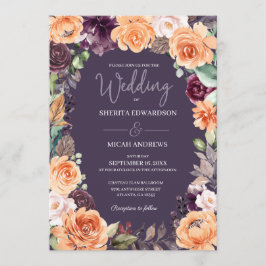 Invitación a la boda de la caída de la floral de l