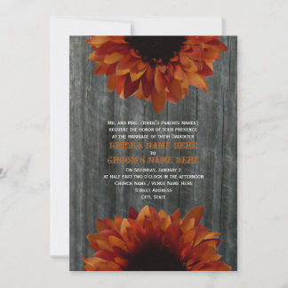 Invitación a la boda de la caída de la madera de p