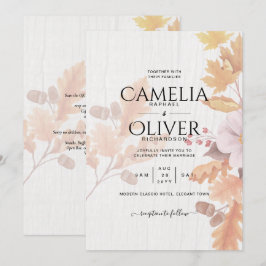 Invitación a la boda de la caída de LeahG Terracot