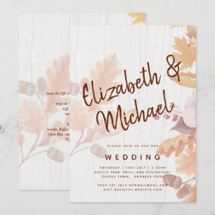 Invitación a la boda de la caída de LeahG Terracot