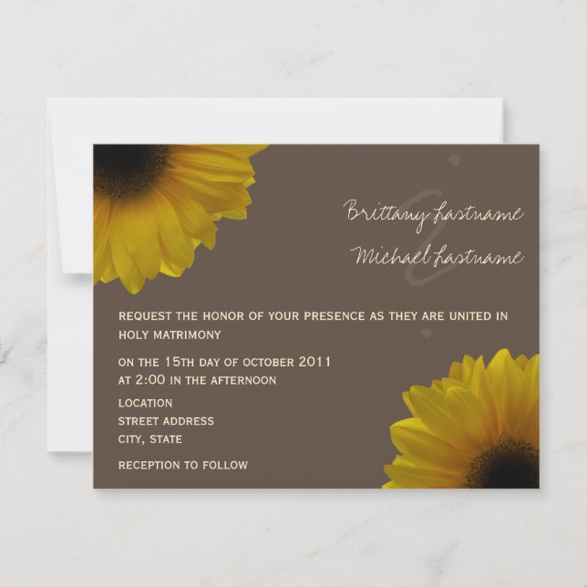 Invitación a la boda de la caída de los girasoles  (Anverso)